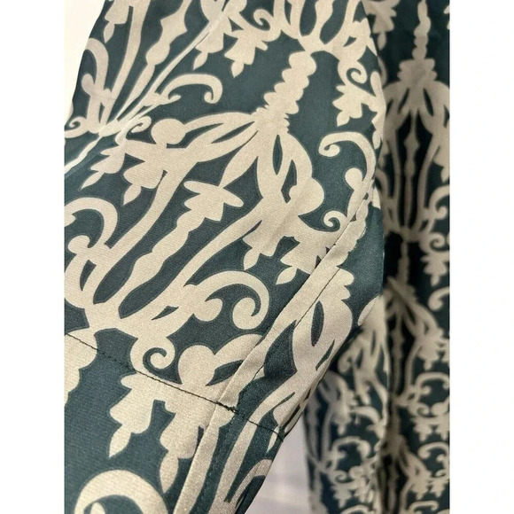 Fossil Womens Dress 3/4 Sleeve Geometric Ikat Boho Mini Teal Size Large Pockets - Picture 2 of 8